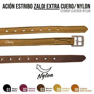ACIÓN ESTRIBO ZALDI EXTRA CUERO/NYLON