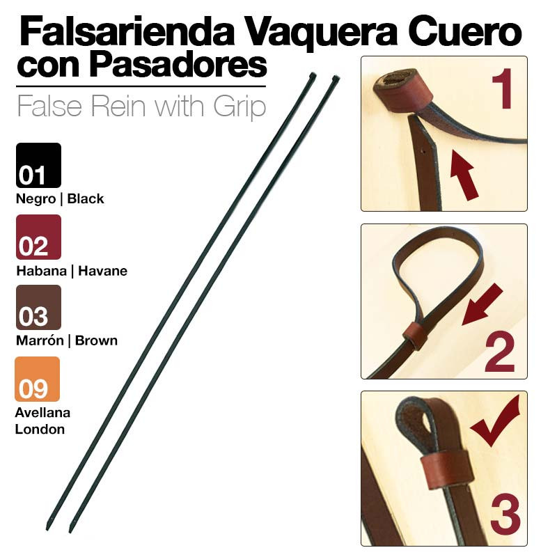 FALSARIENDA VAQUERA CUERO CON PASADORES