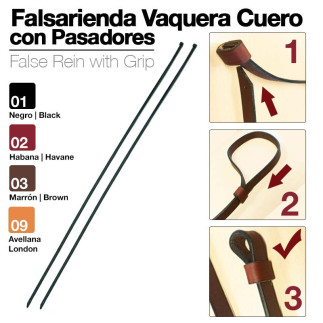 FALSARIENDA VAQUERA CUERO CON PASADORES