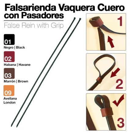 FALSARIENDA VAQUERA CUERO CON PASADORES