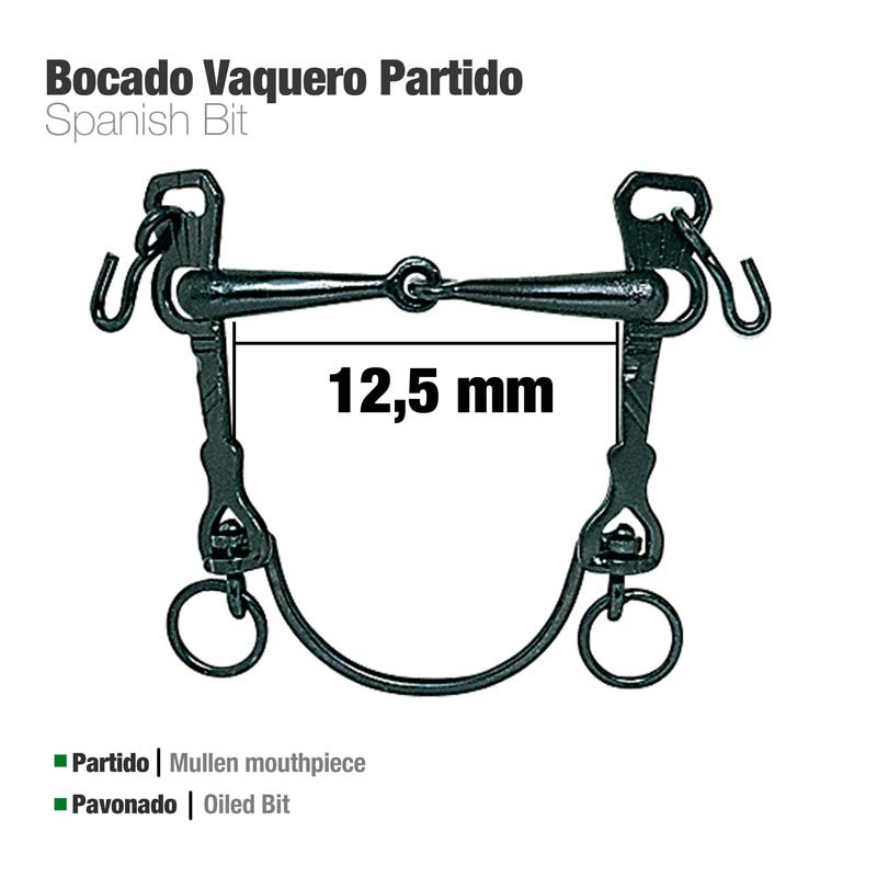BOCADO VAQUERO B/CURVA PARTIDO PAVONADO 12.5cm