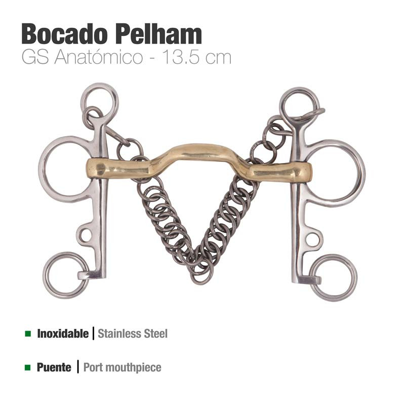 BOCADO PELHAM GS ANATÓMICO INOX