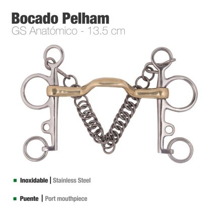 BOCADO PELHAM GS ANATÓMICO INOX