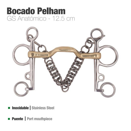 BOCADO PELHAM GS ANATÓMICO INOX