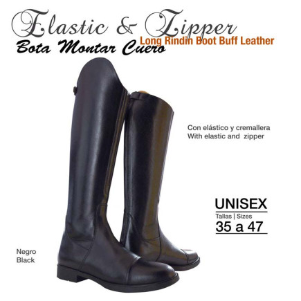 BOTA MONTAR ELÁSTICO & CREMALLERA EFL-140 NEGRO