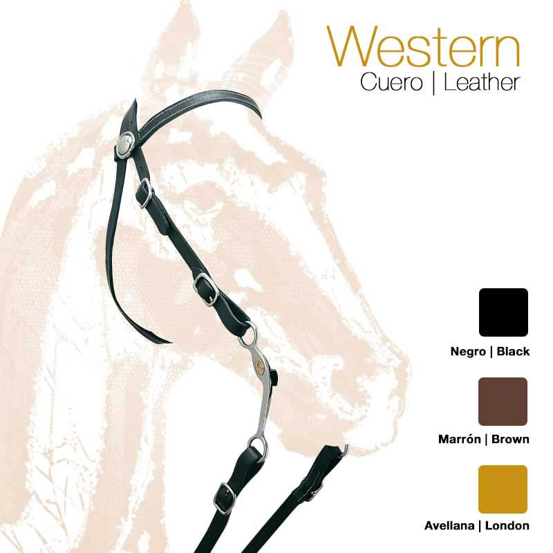 CABEZADA MONTAR WESTERN CUERO 1126