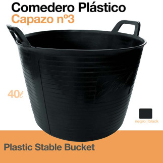 COMEDERO PLÁSTICO CAPAZO Nº3  40 litros NEGRO