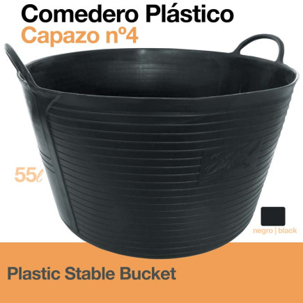 COMEDERO PLÁSTICO CAPAZO Nº4  55 litros NEGRO