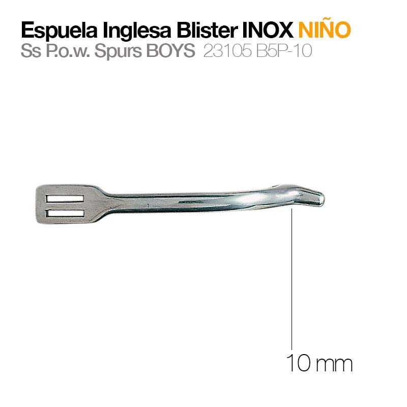 ESPUELA INGLESA BLISTER INOX NIÑO 23105 B5P-10