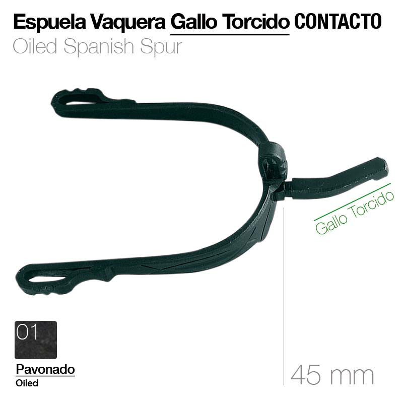 ESPUELA VAQUERA GALLO TORCIDO CONTACTO PAVONADO