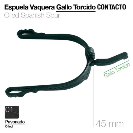 ESPUELA VAQUERA GALLO TORCIDO CONTACTO PAVONADO
