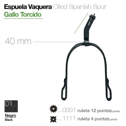 ESPUELA VAQUERA GALLO TORCIDO