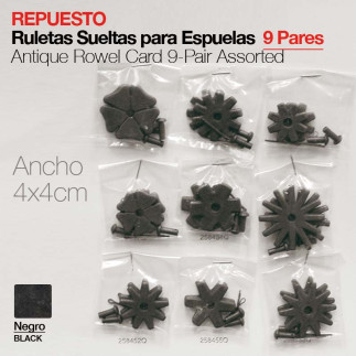 ESPUELA RULETAS SUELTAS 9 PARES ancho: 4x4cm