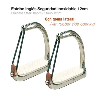 ESTRIBO INGLÉS SEGURIDAD INOX CON GOMA 221018 12cm