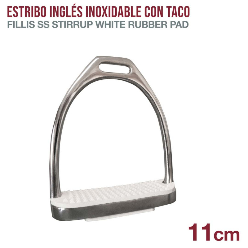 ESTRIBO INGLÉS INOX CON TACO A01-13K 11cm
