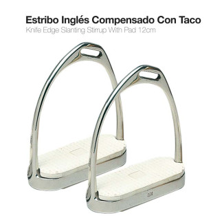 ESTRIBO INGLÉS INOX COMPENSADO CON TACO 22117 12cm