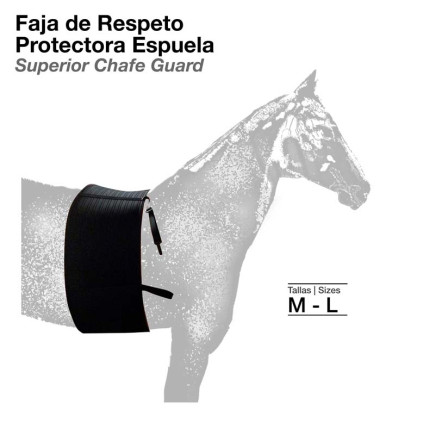 FAJA DE RESPETO PROTECTORA ESPUELA NEGRO