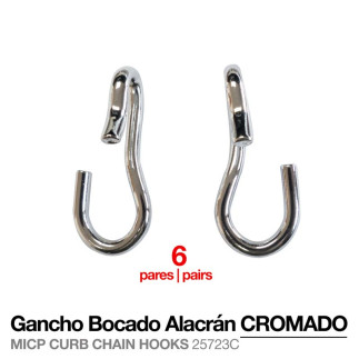 GANCHO BOCADO ALACRÁN CROMADO 25723C 6 PARES