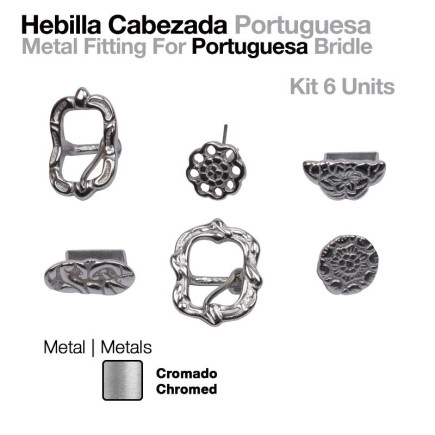 HEBILLA CABEZADA PORTUGUESA CROMADO JUEGO