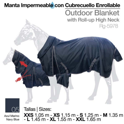 MANTA IMPERMEABLE CUBRECUELLO  ENROLLABLE AZUL