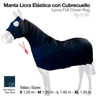 MANTA LICRA ELÁSTICA CON CUBRECUELLO AZUL