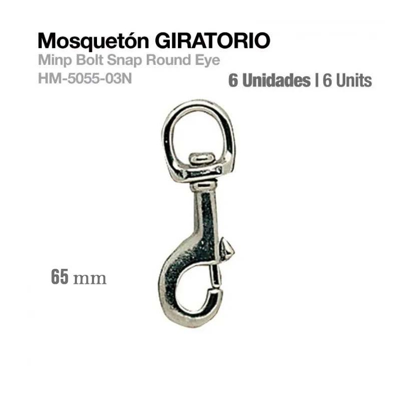 MOSQUETÓN GIRATORIO HM-5055-03N 6uds