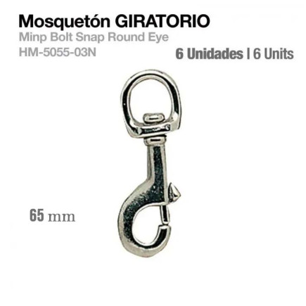 MOSQUETÓN GIRATORIO HM-5055-03N 6uds