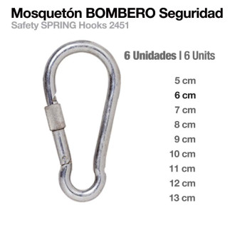 MOSQUETÓN BOMBERO SEGURIDAD 2451 6uds