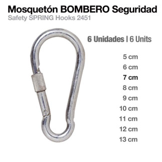 MOSQUETÓN BOMBERO SEGURIDAD 2451 6uds