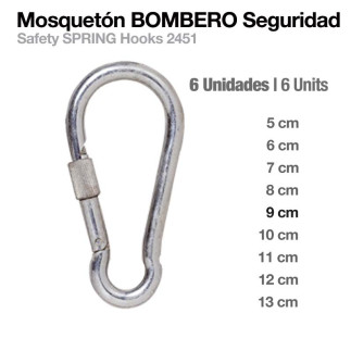 MOSQUETÓN BOMBERO SEGURIDAD 2451 6uds