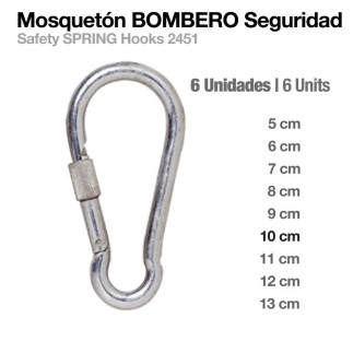 MOSQUETÓN BOMBERO SEGURIDAD 2451 6uds
