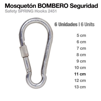 MOSQUETÓN BOMBERO SEGURIDAD 2451 6uds