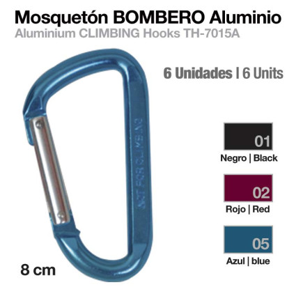 MOSQUETÓN BOMBERO ALUMINIO TH-7015A-8 6uds