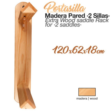 PORTASILLA MADERA PARED ZALDI 2 SILLAS 120x62x18cm