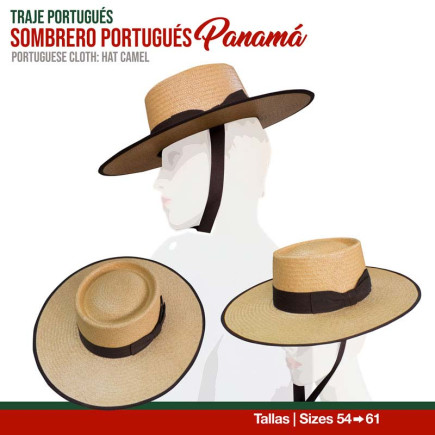 TRAJE PORTUGUÉS SOMBRERO PORTUGUÉS PAJA