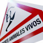PLACA AVISO TRANSPORTE ANIMALES VIVOS