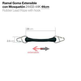 RAMAL GOMA EXTENSIBLE CON MOSQUETÓN 24433-44K 44cm