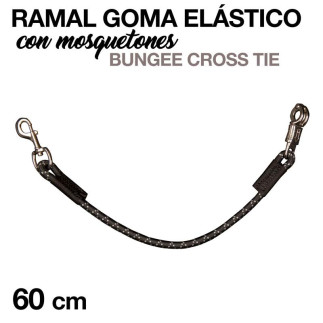 RAMAL GOMA ELASTICO CON MOSQUETONES 52982 NEGRO 60cm
