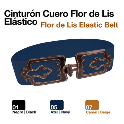 CINTURÓN FLOR DE LIS ELÁSTICO 80/70