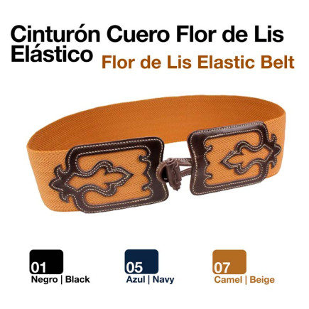 CINTURÓN FLOR DE LIS ELÁSTICO 80/70