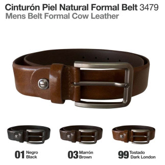 CINTURÓN PIEL NATURAL FORMAL BELT 3479