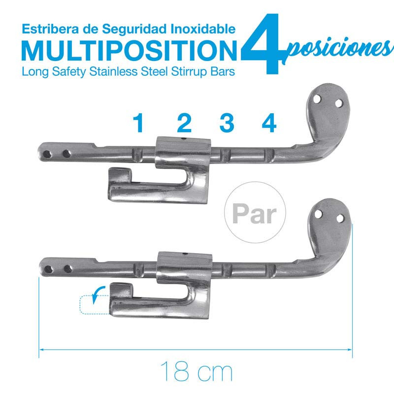 ESTRIBERA MULTIPOSICIÓN 4-POSICIONES PAR