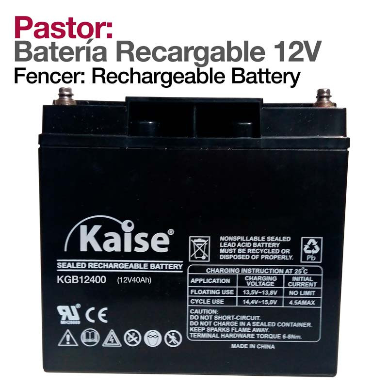 PASTOR: BATERÍA RECARGABLE 12V 47A/h