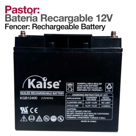 PASTOR: BATERÍA RECARGABLE 12V 47A/h