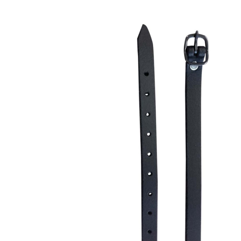 CORREA ESPUELA CUERO NEGRO 2762-Z62 HEBILLA NEGRA