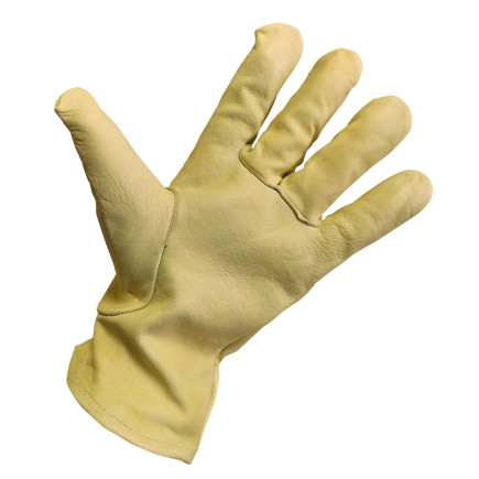GUANTE CUERO TRABAJO FLOR VACUNO AMARILLO H-406V