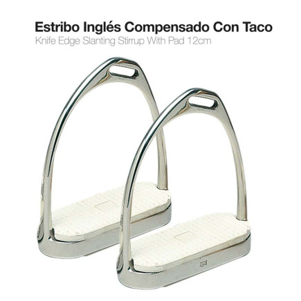 ESTRIBO INGLÉS INOX COMPENSADO CON TACO 22117 12cm