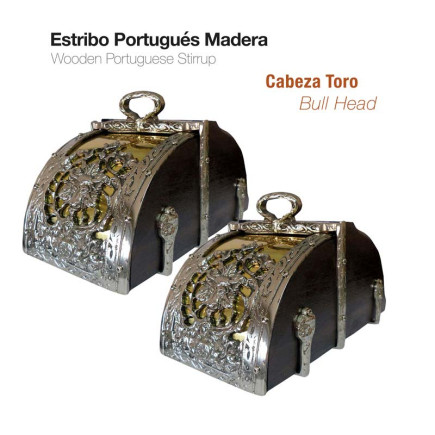 ESTRIBO PORTUGUÉS MADERA CABEZA TORO