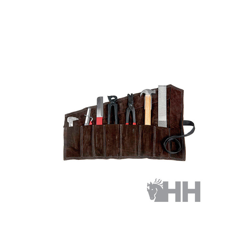 JUEGO HISMAR HERRAMIENTAS HERRAJE CON FUNDA DE CUERO
