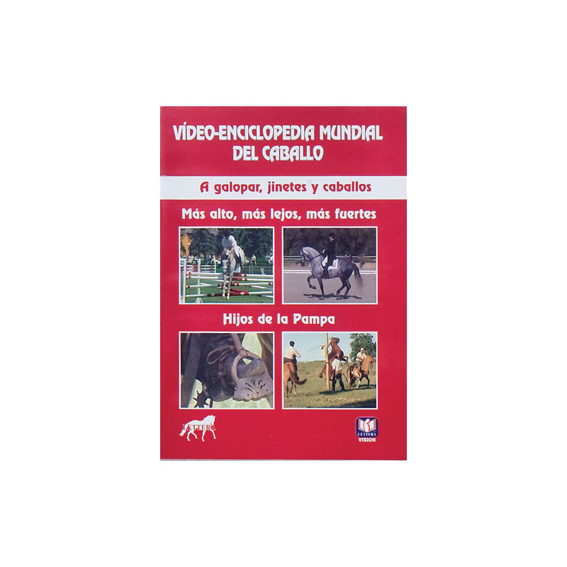 DVD VÍDEO-ENCICLOPEDIA MUNDIAL DEL CABALLO. A GALOPAR, JINETES Y CABALLOS. MÁS ALTO, MÁS LEJOS, M